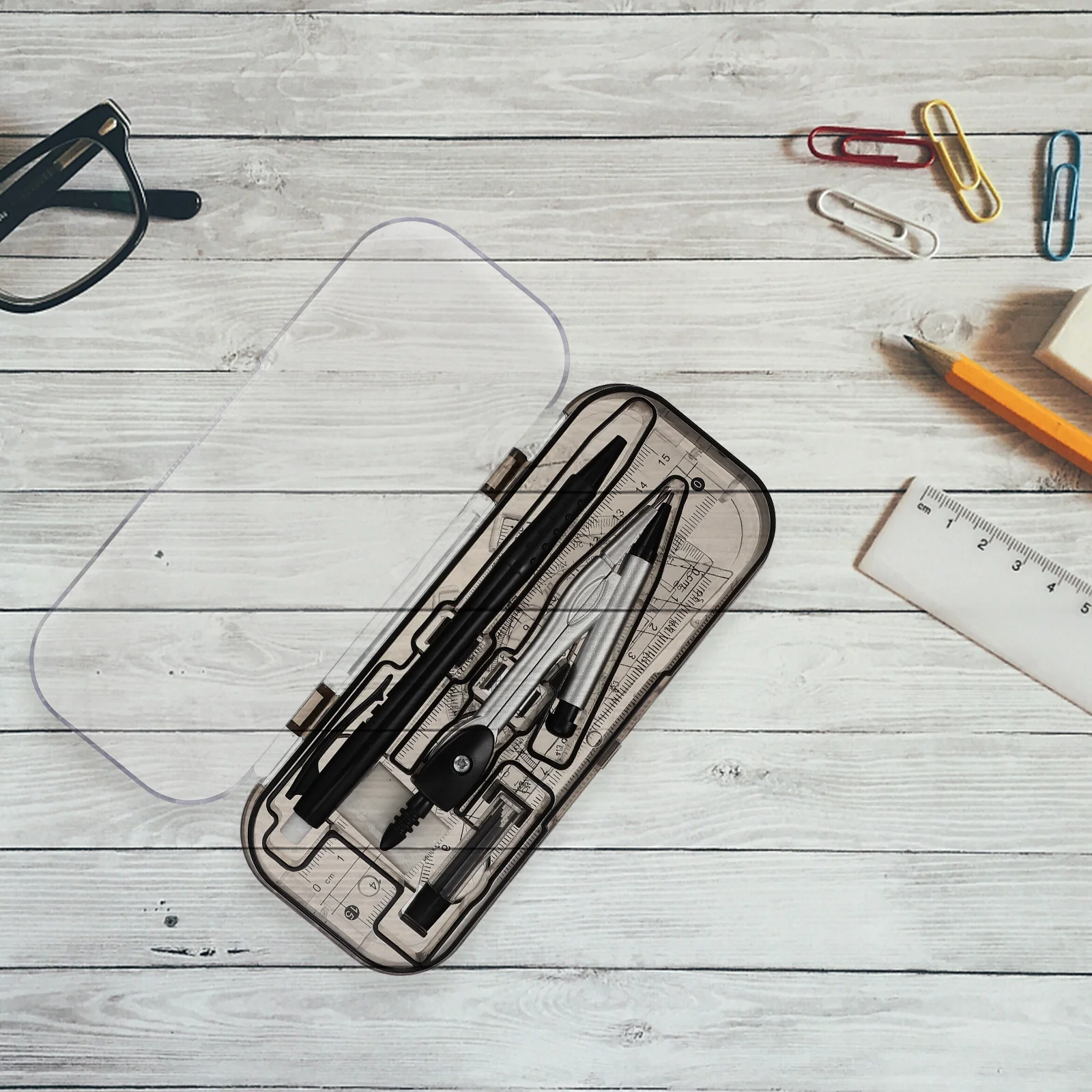 Прозрачный пластиковый компас для рисования - Фотография_5