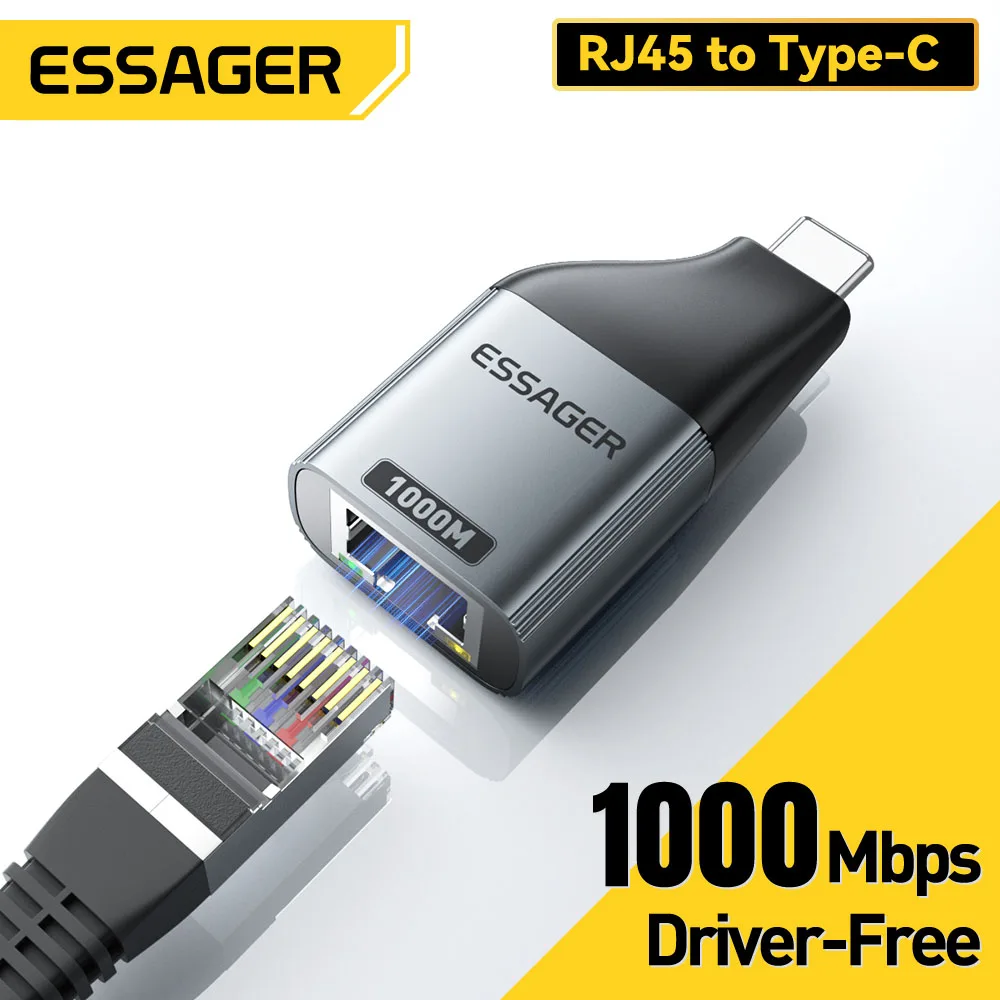 Адаптер essager type-c к ethernet