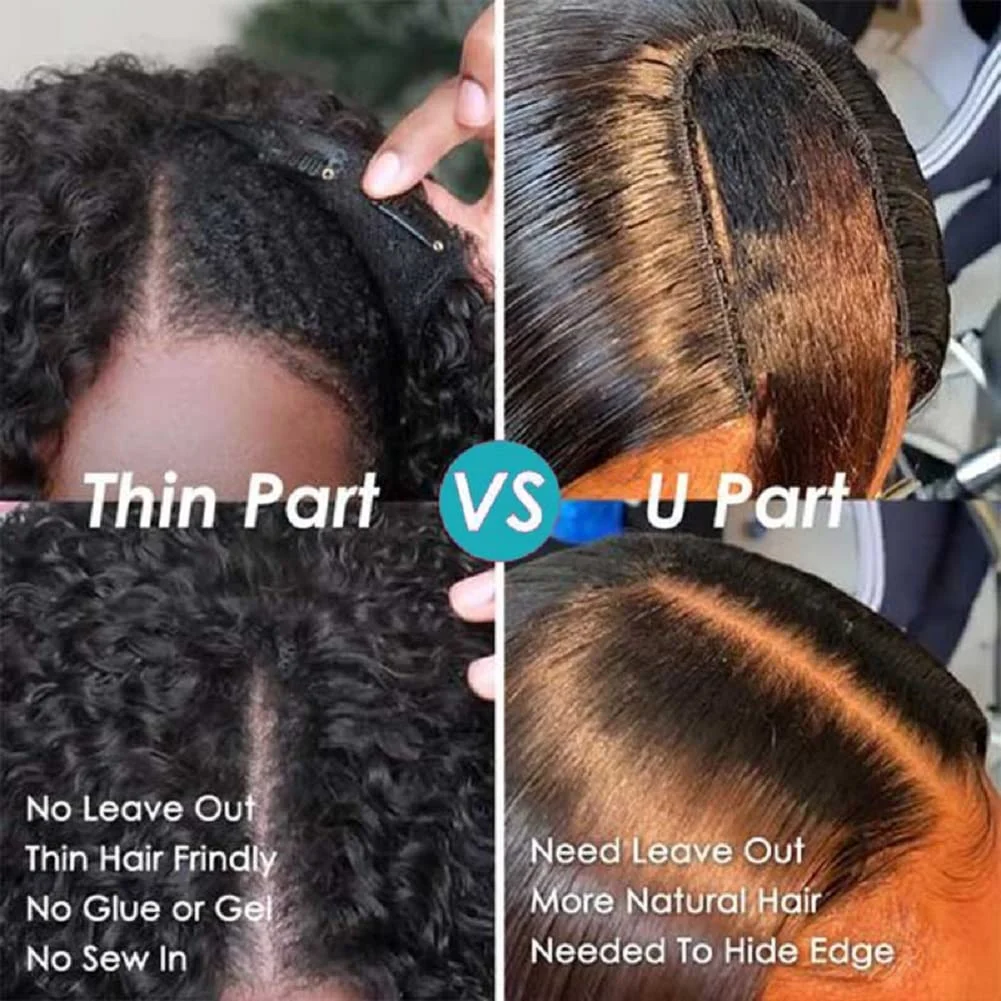 V part wig human hair no leave - Фотография_5