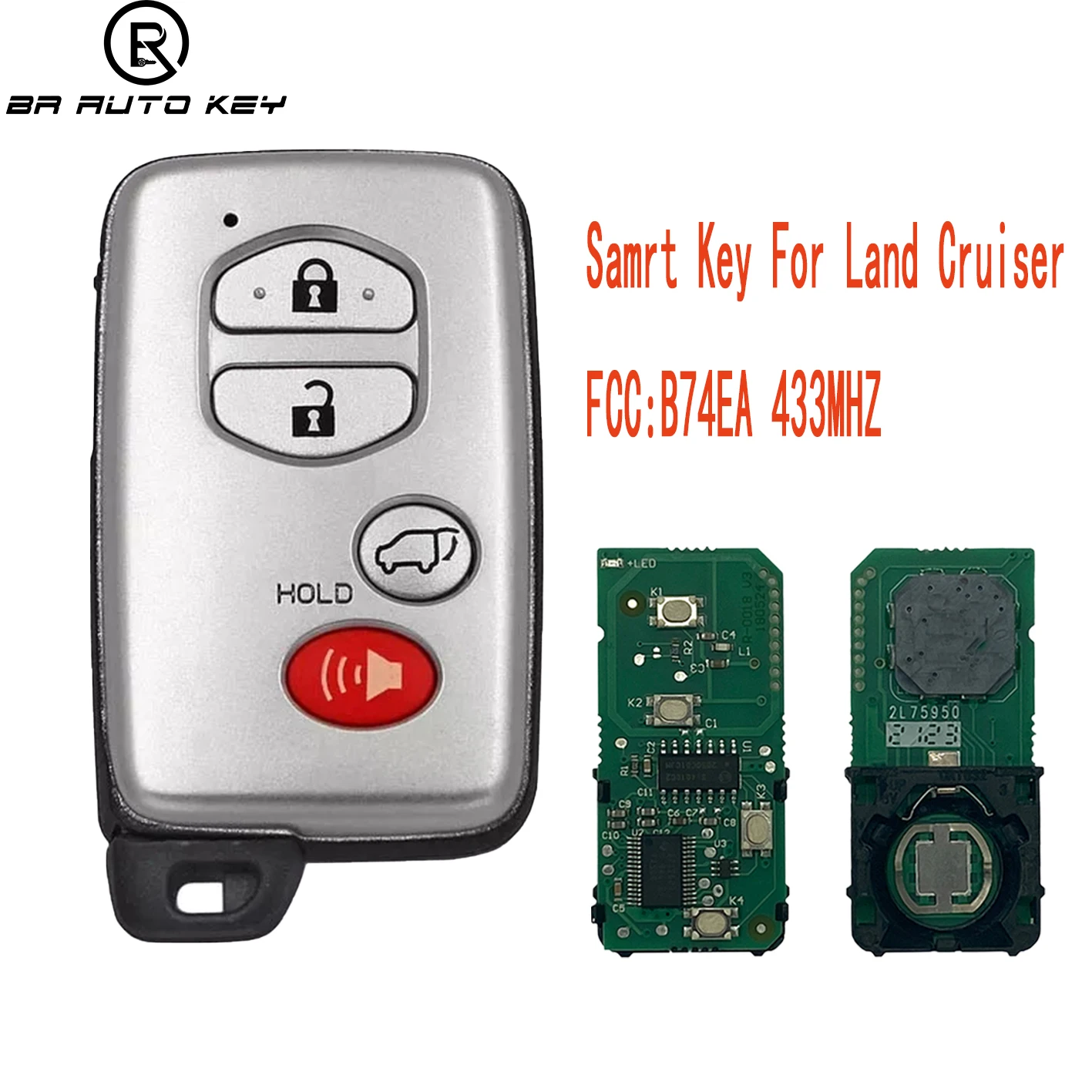Умный дистанционный брелок 433 мгц для toyota land cruiser key b74ea