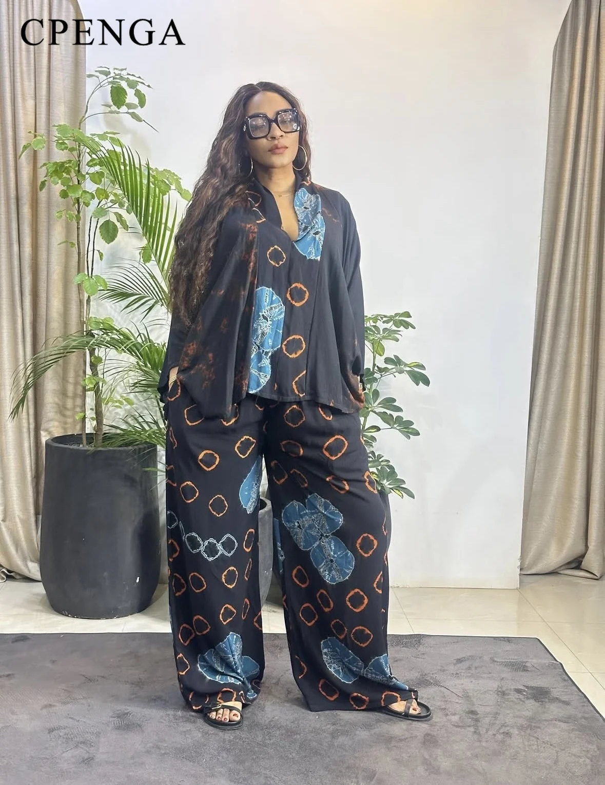 Летняя одинаковая африканская одежда дашики из двух предметов для женщин - Фотография_2