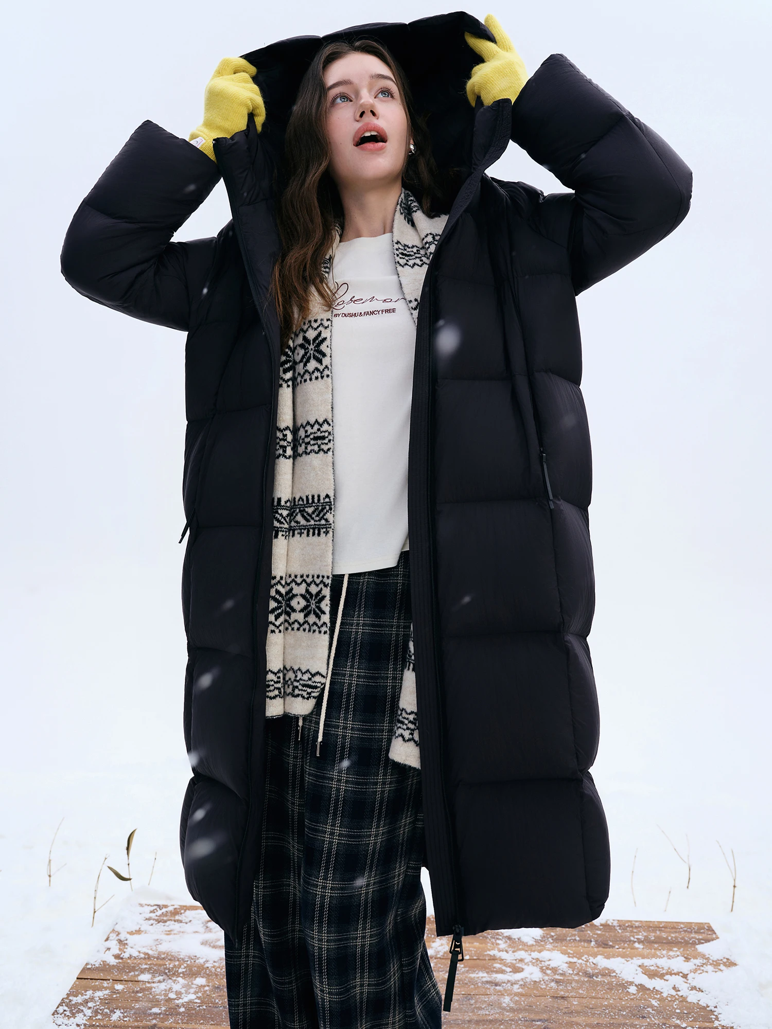 Женский длинный короткий пуховик - тройная защита - Фотография_2