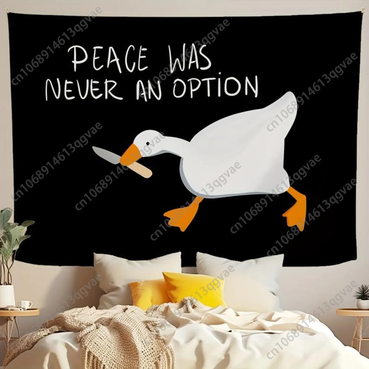 «мир никогда не был вариантом» гобелен с изображением гуся - Фотография_3