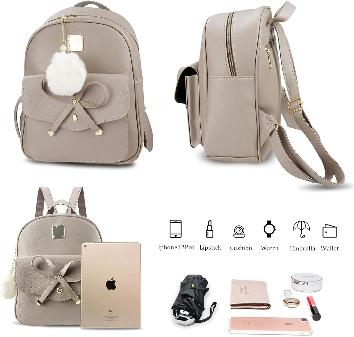 Мини-кожаный рюкзак aogist - Фотография_3