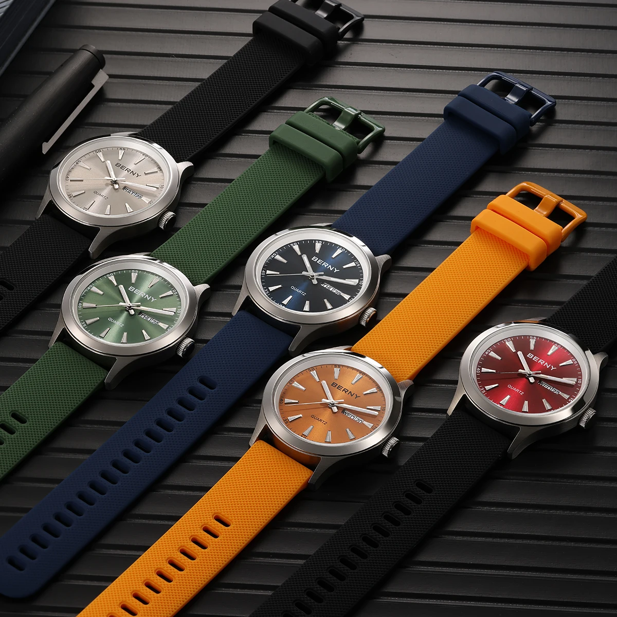 Berny мужские часы светящийся календарь - Фотография_6