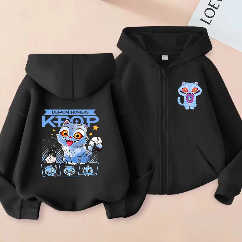 Детские толстовки на молнии с капюшоном tiger kpop demon hunters
