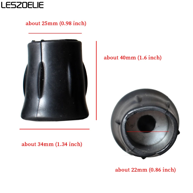 Диаметр 2,2 см, черные резиновые насадки для трости - Фотография_3