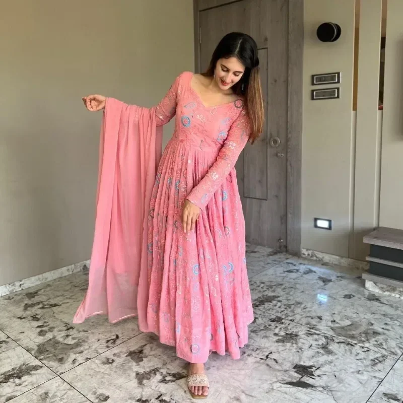 Индийский свадебный костюм болливуда shalwar kameez - Фотография_3