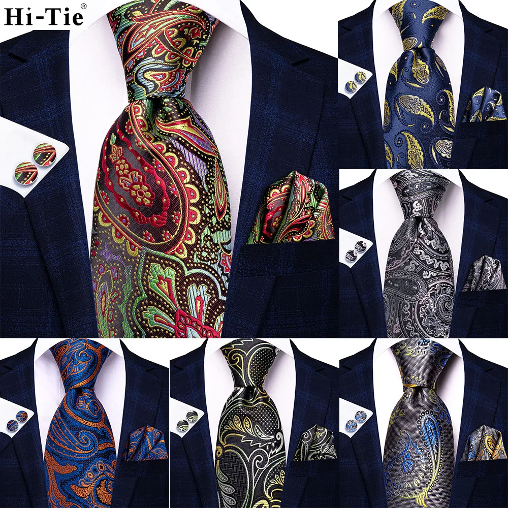 Hi-tie красный пюре пейсли мужские