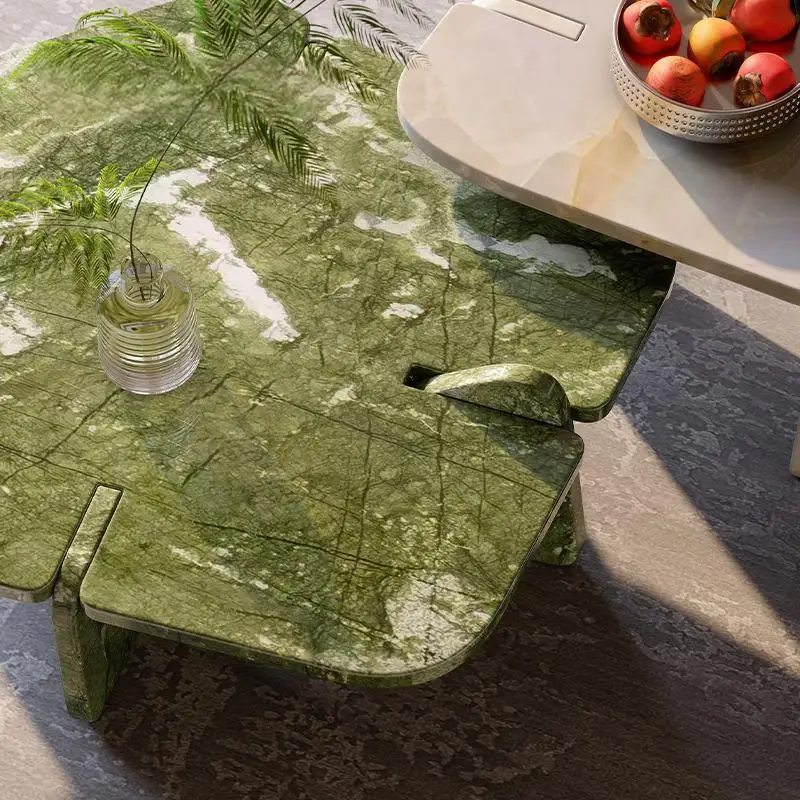 Дизайнерский набор журнальных столиков из натурального мрамора - Фотография_2