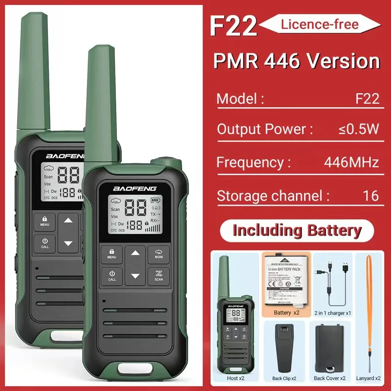 Baofeng f22 pmr446 frs рация портативная
