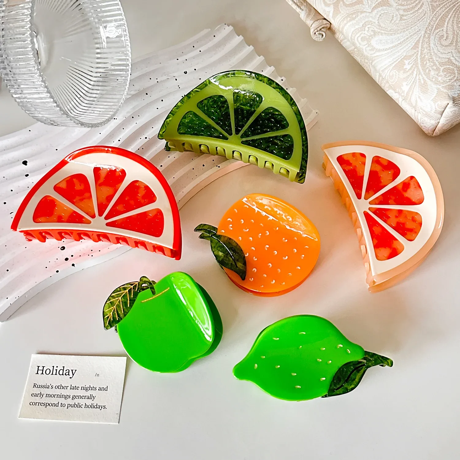 Новые милые зажимы для волос muweordy с фруктами