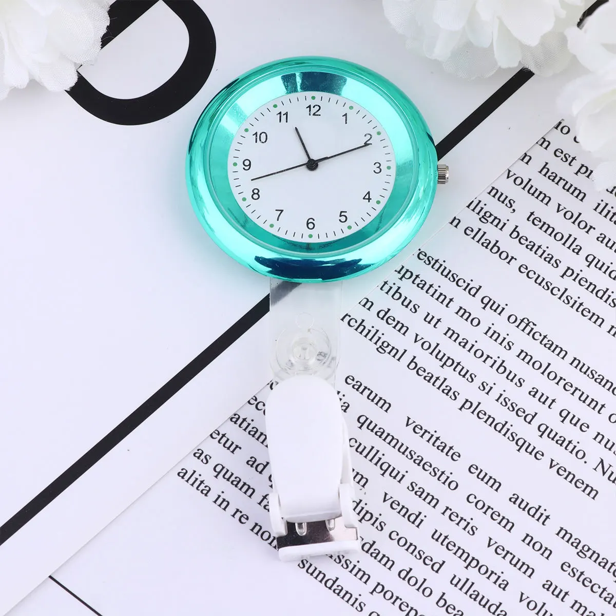 Синие красочные подвесные карманные часы из сплава для медсестры - Фотография_3