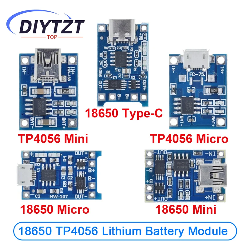 Micro usb 5 в 1a 18650 tp4056 модуль