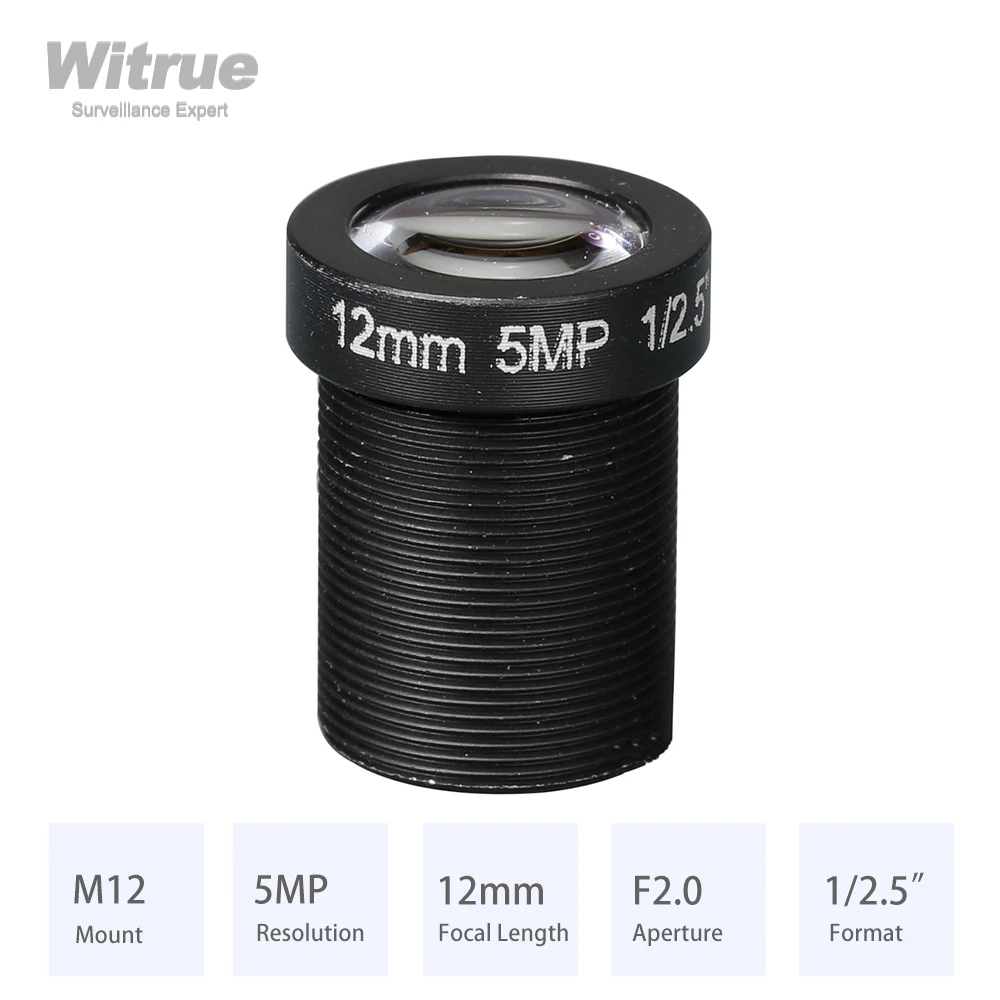 Witrue hd 5mp m12 объектив с креплением 8 мм 12 мм 16 мм диафрагма f2 - Фотография_3