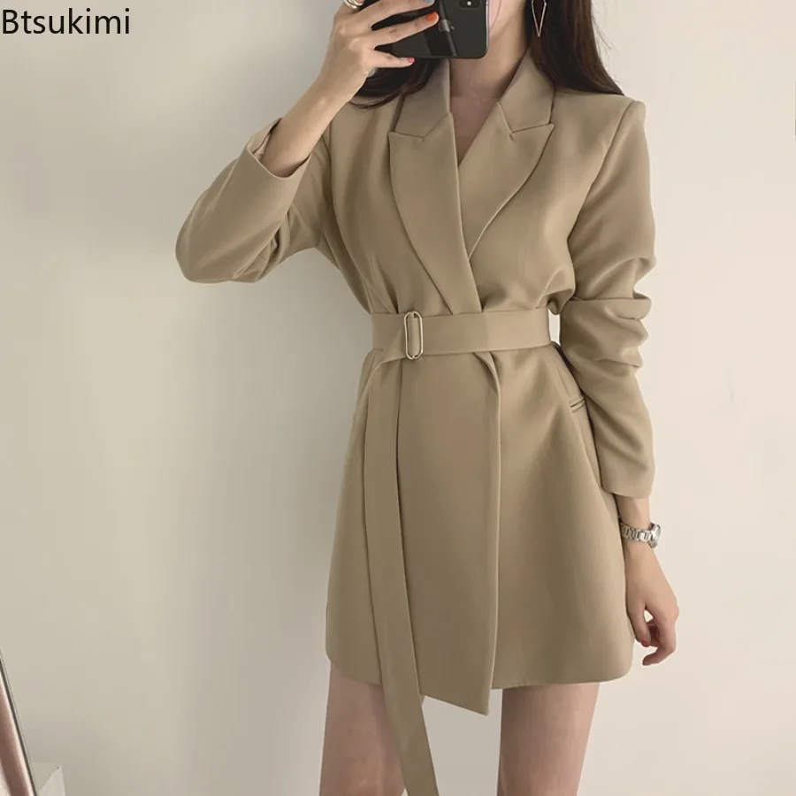 Шикарный винтажный корейский стиль с поясом