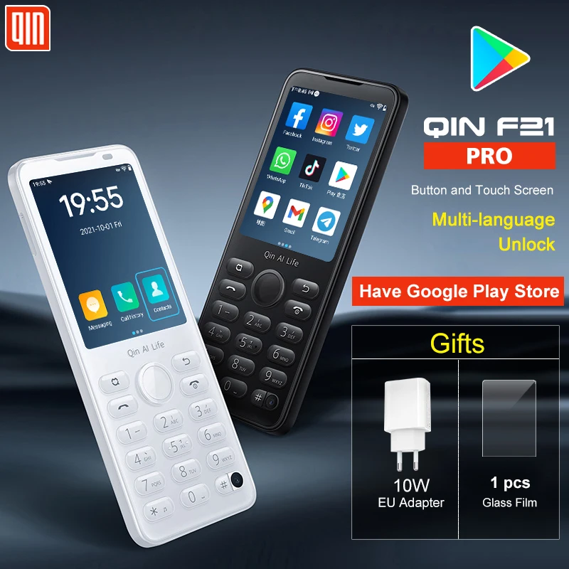 Google play store новый смарт-телефон qin f21 pro с сенсорным экраном 2