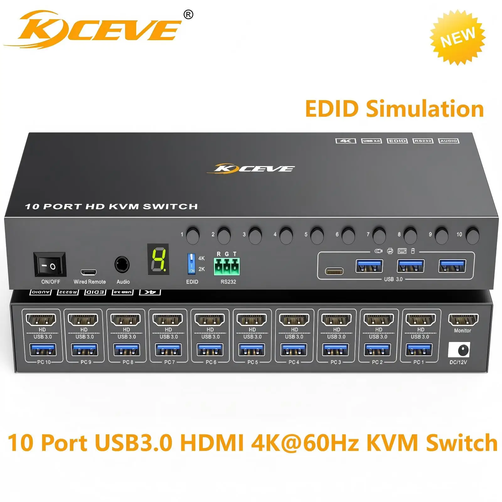 10-портовый 8-портовый kvm-переключатель hdmi 4k при 60 гц