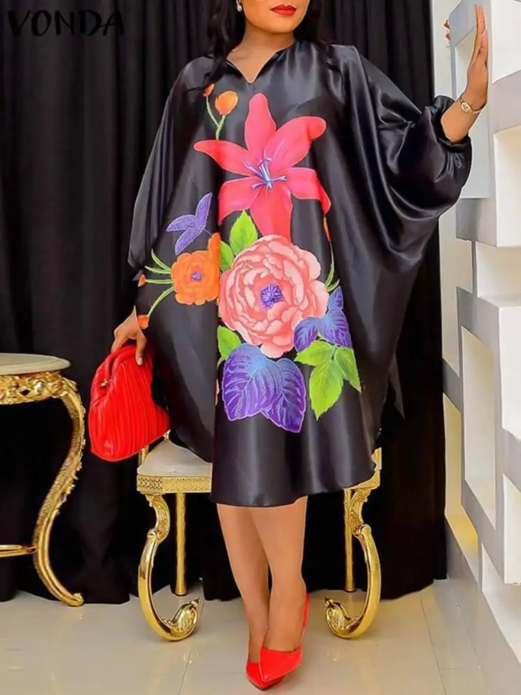 Женское платье-миди с цветочным принтом - Фотография_2