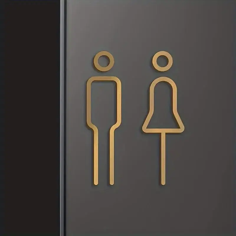 Табличка для туалета цвета черного золота