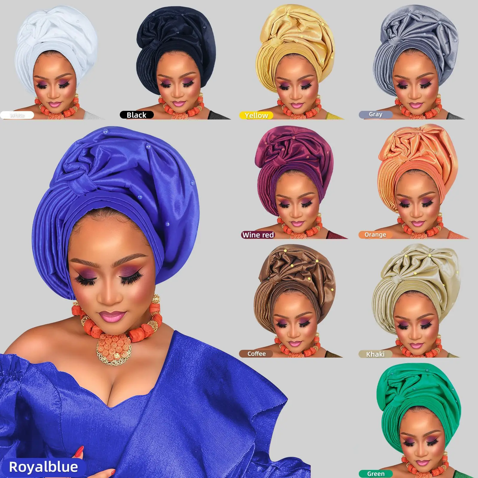 Кепка-тюрбан из необработанного шелка для женщин - Фотография_2