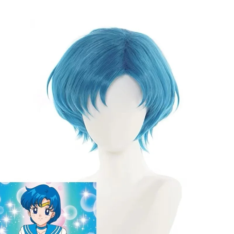 Парик для косплея sailor mercury mizuno ami
