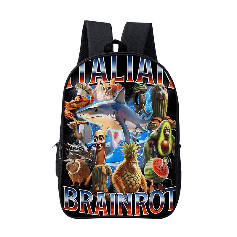 Итальянский детский рюкзак brainrot с героями мультфильмов - Фотография_3