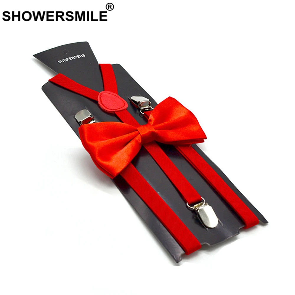 Подтяжки showersmile зеленые с галстуком-бабочкой для мужчин - Фотография_2