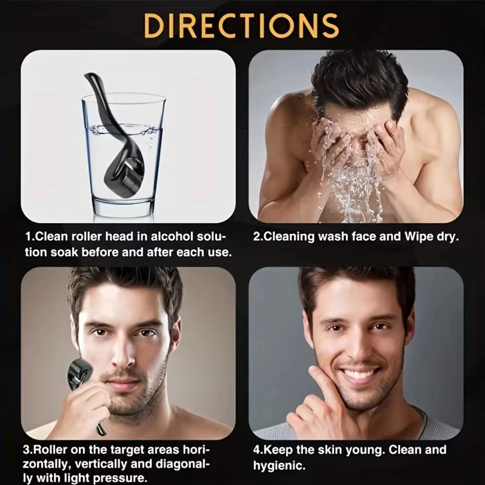 Роскошный черный 540 derma roller для ухода за кожей - Фотография_3