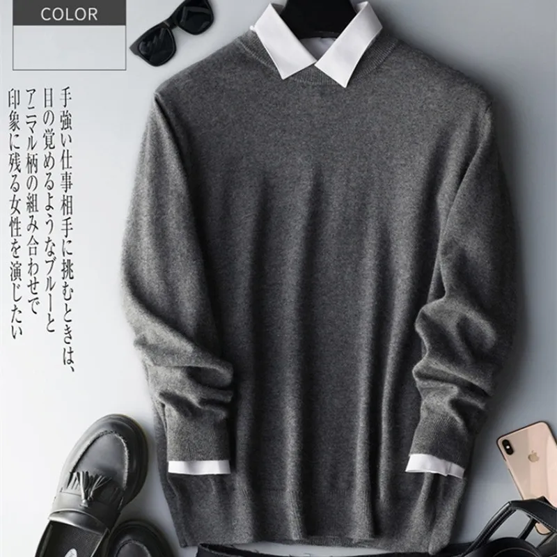 Мужской кашемировый свитер из 100% чистой шерсти - Фотография_4