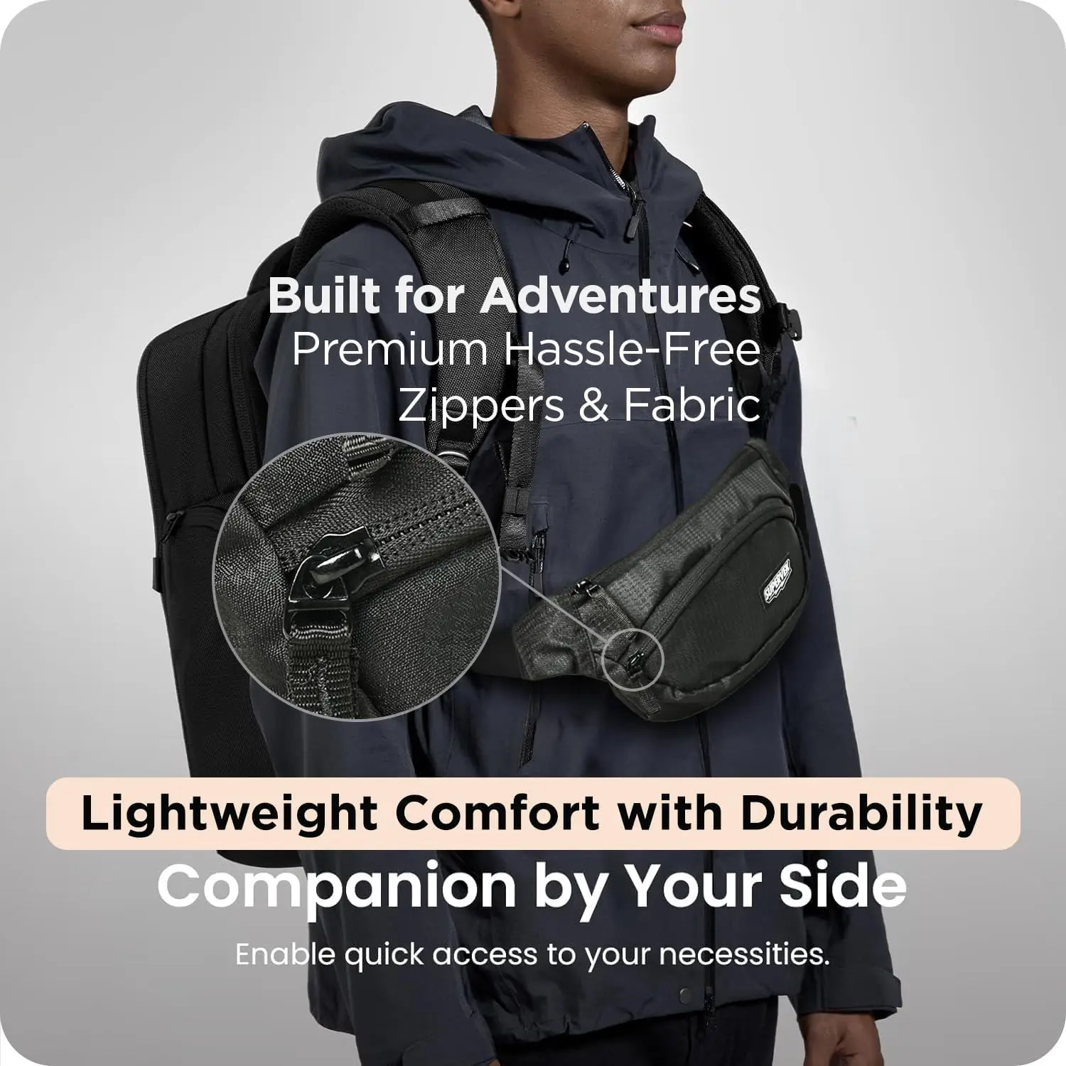 Черная поясная сумка supervek через - Фотография_5