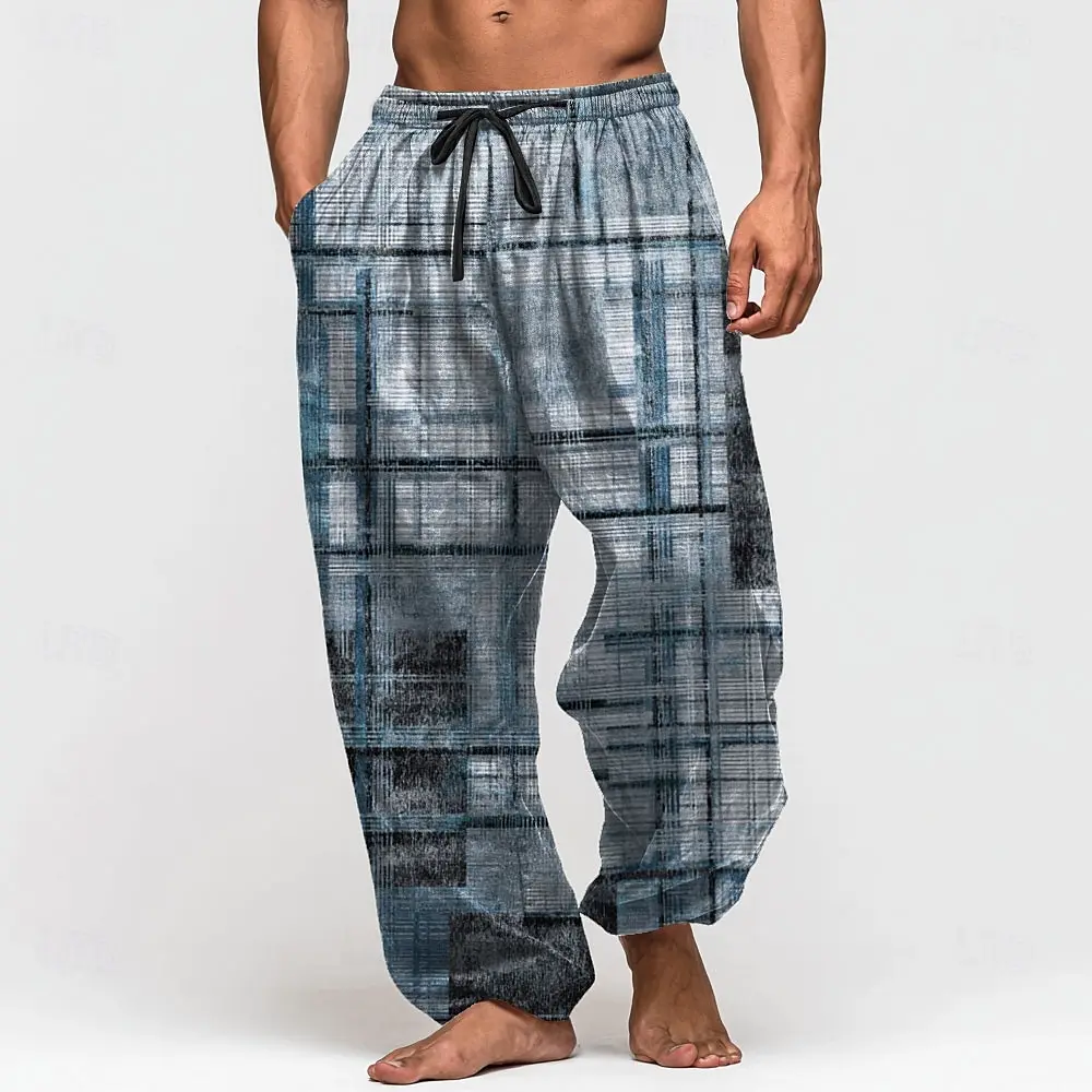 Осень 202, мужские лоскутные брюки с цветными блоками - Фотография_2