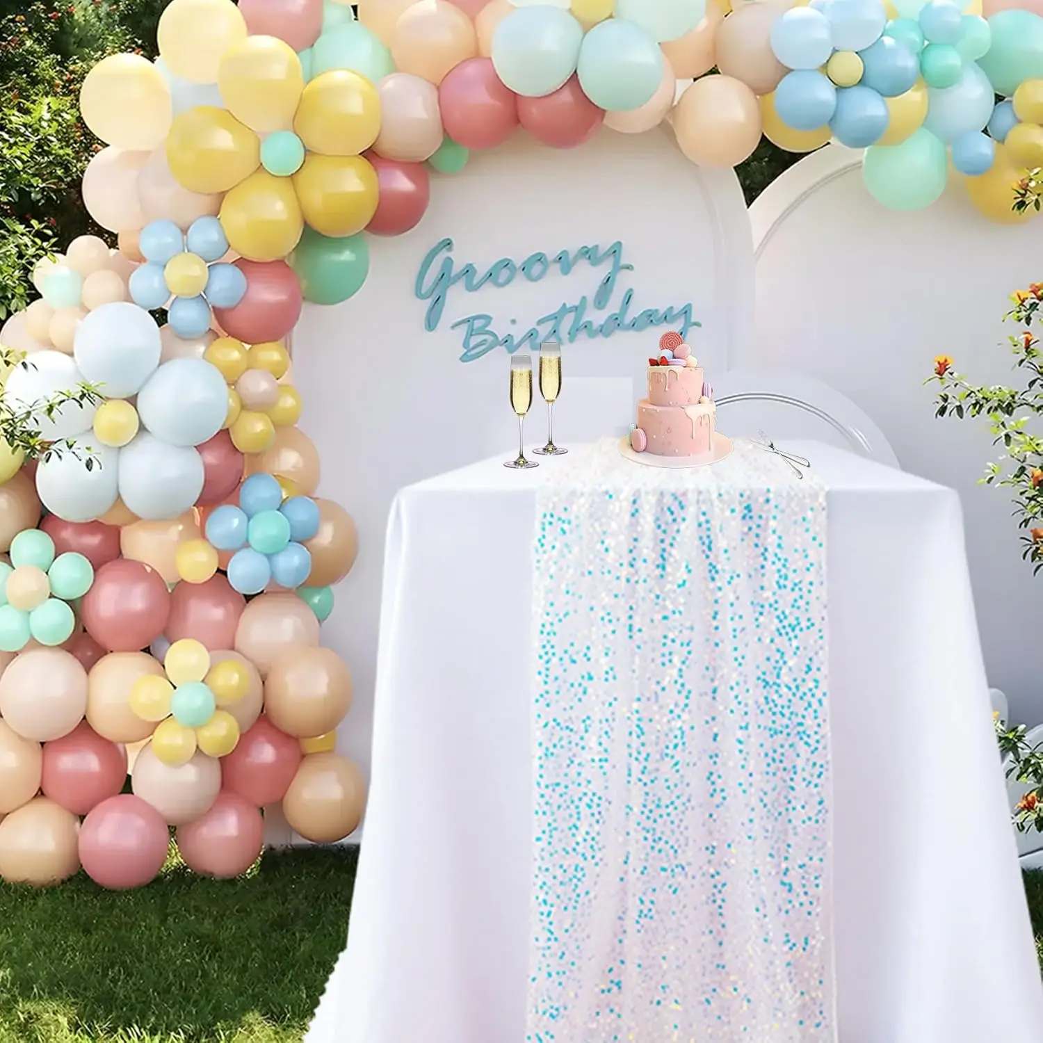 Блестящая переливающаяся дорожка с блестками - Фотография_5