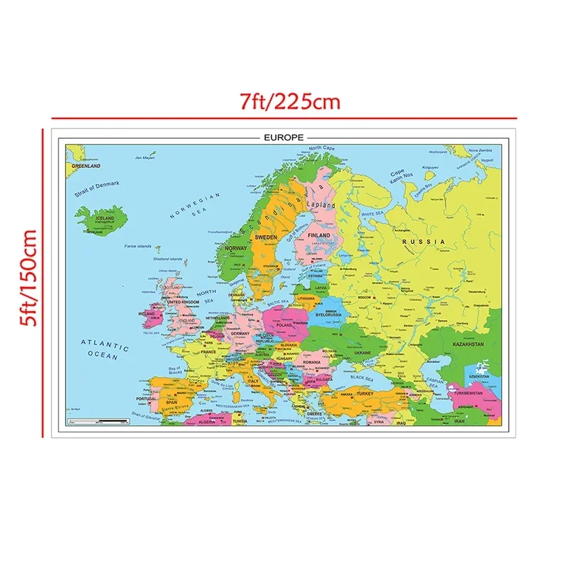 225*150 см карта европы безрамный - Фотография_5