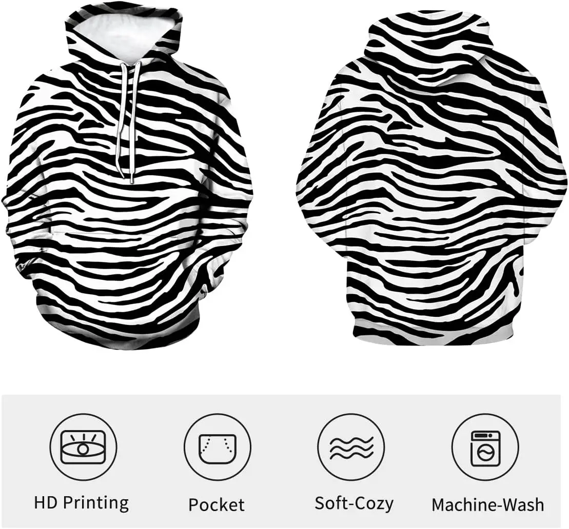 Lurhonp толстовки с принтом зебры для мужчин и женщин - Фотография_6