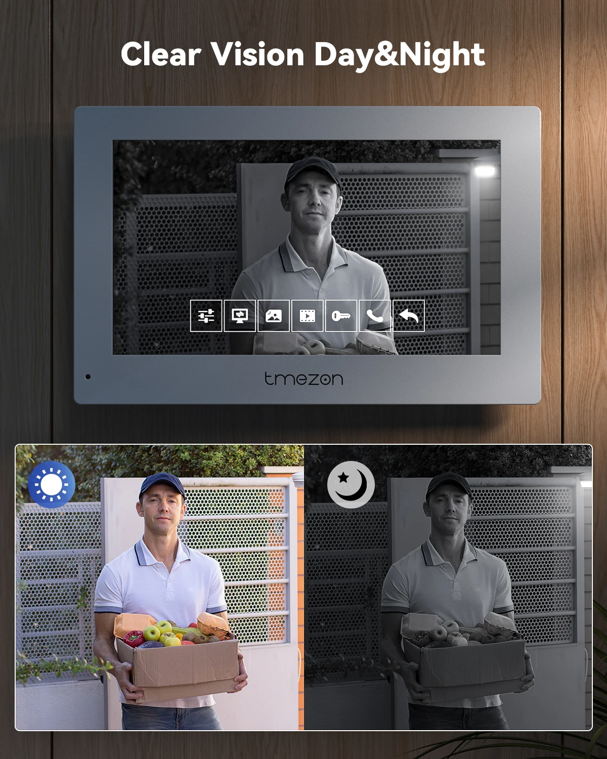 Часовой пояс 7-дюймовый 1080p tft wifi видеодомофон с 1x камерой 1080p - Фотография_5