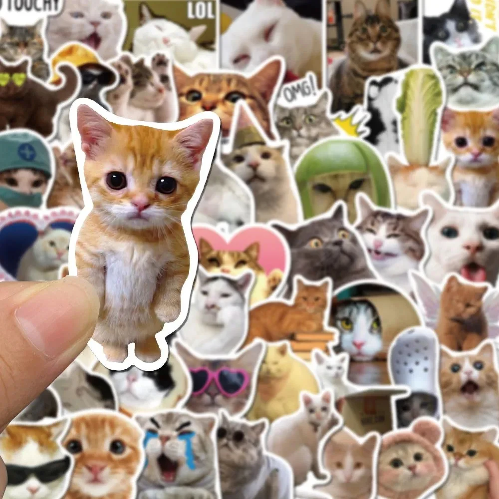 Kawaii love cat пвх наклейка эстетические