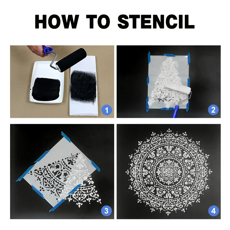 Мандала большой трафарет для рисования - Фотография_6