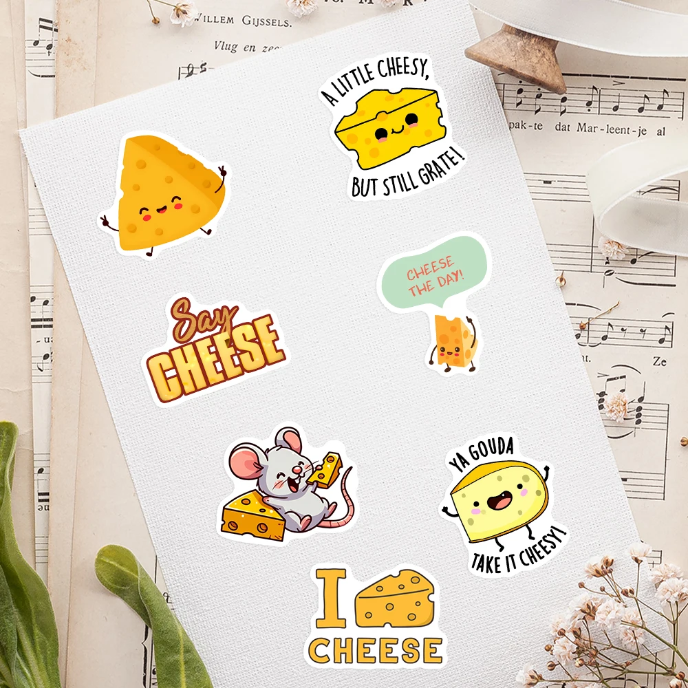 Забавная мультяшная наклейка с сыром для влюбленных - Фотография_3