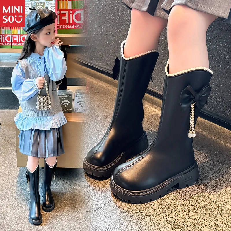 Плюшевые высокие сапоги для девочек miniso 2025 - Фотография_4