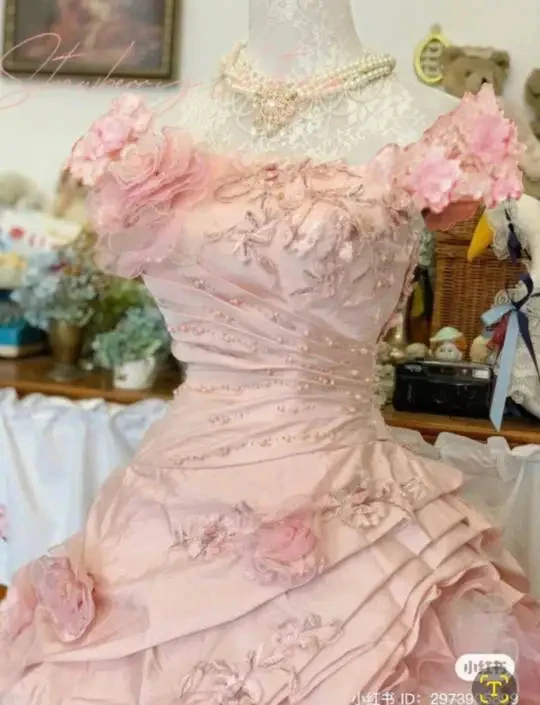 Evlast индивидуальное розовое платье принцессы quinnceanera - Фотография_2