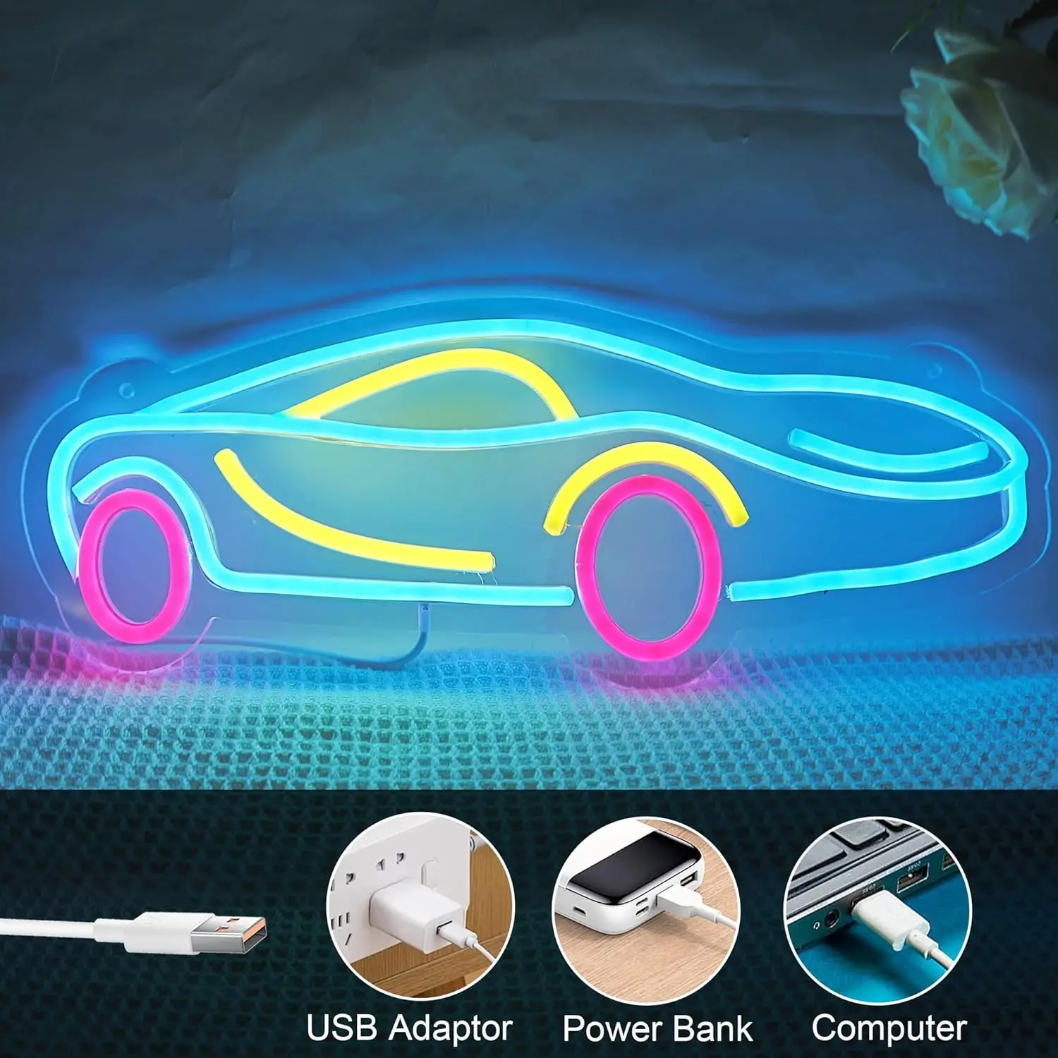 16,4x6,3 дюйма автомобильная неоновая