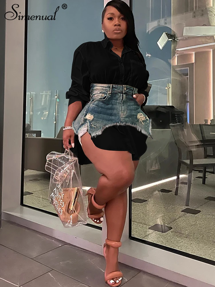 Simenual однотонная осенняя рубашка - Фотография_2