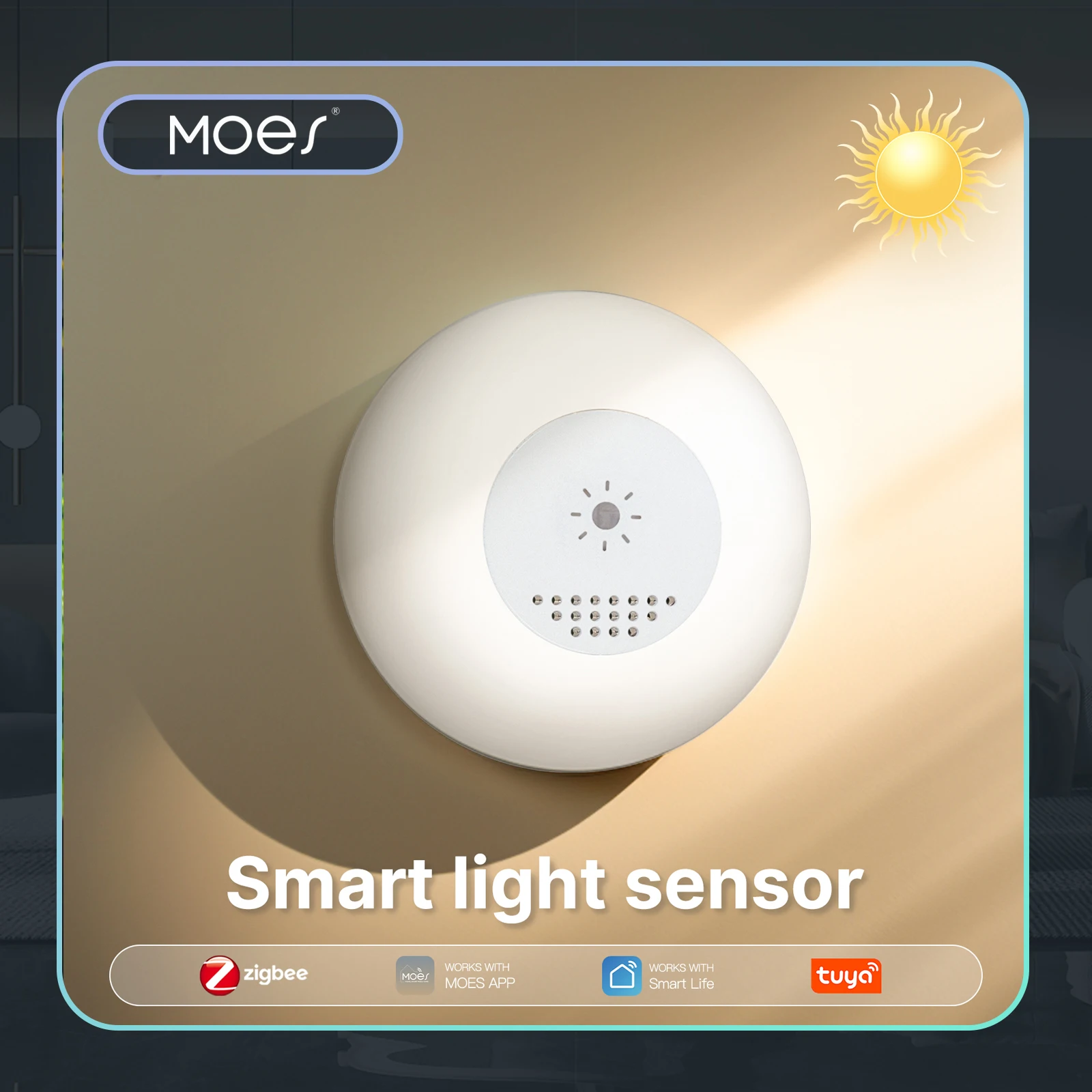 Moes tuya zigbee умный датчик освещенности