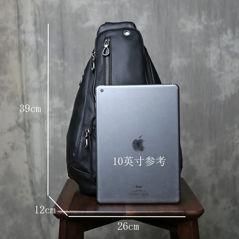 Нагрудная сумка большой емкости из воловьей кожи - Фотография_6