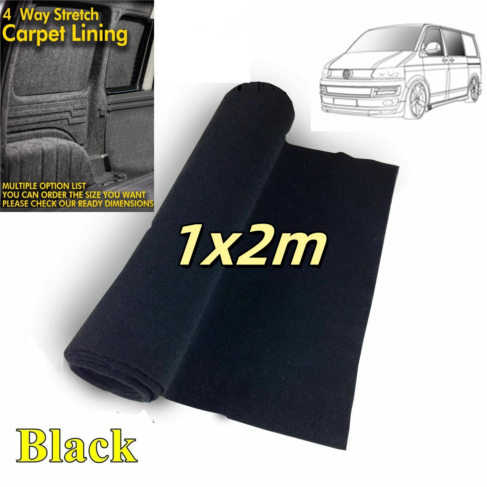 1x2 м ковер с подкладкой для кемпера и фургона