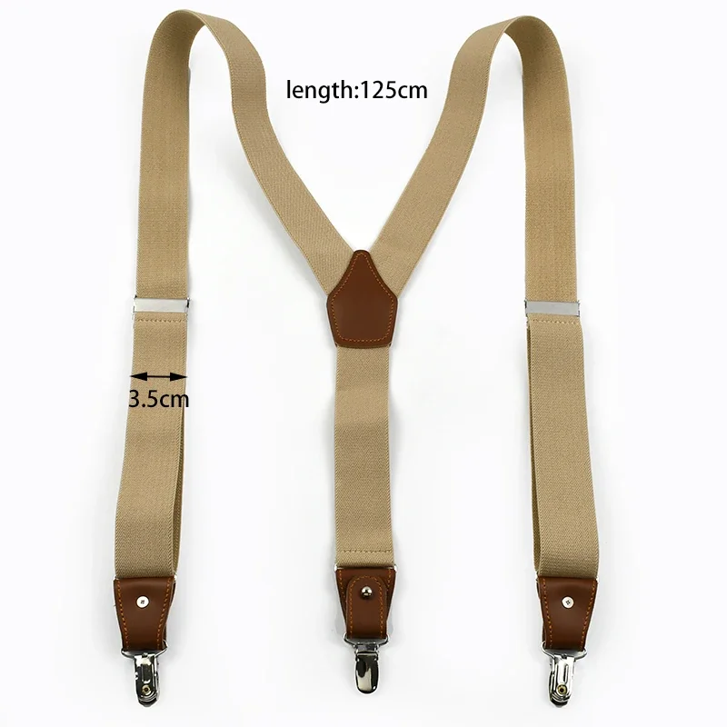 Deepeel 3,5*125 см подтяжки для взрослых и мужчин 3/6 зажимов - Фотография_3