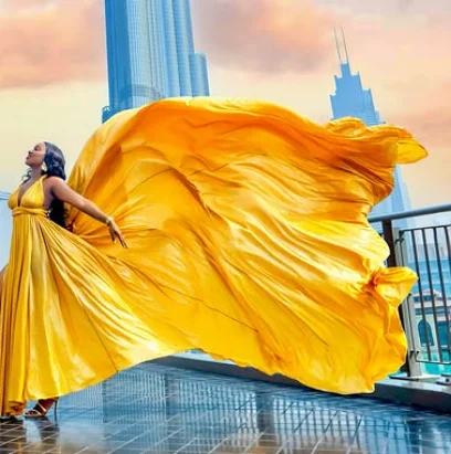 Rfyr вечернее платье трапециевидной формы с длинным шлейфом - Фотография_3