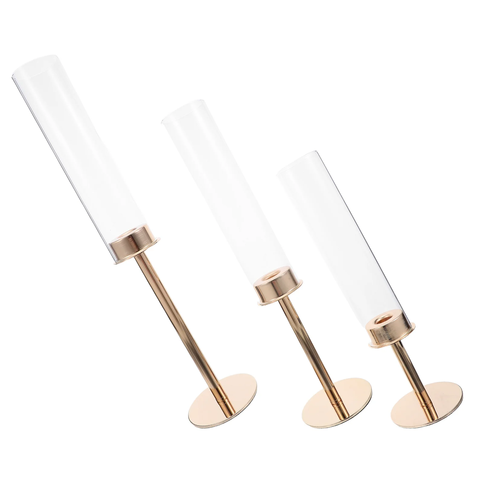 Стеклянные подсвечники с золотой