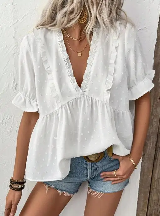 Сексуальная женская рубашка из пуха с цветочным узором в курортном стиле